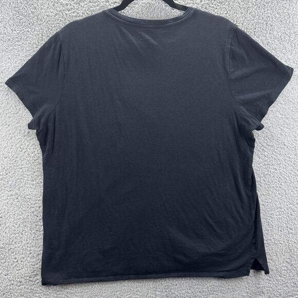 Madewell T-Shirt Women’s XXL Black Slub V-Neck Short Sleeve Pocket Tee Indonesia - Picture 8 of 9